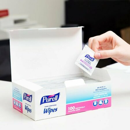 PURELL Purell 9022-10 Hand Sanitizing Wipes 100 Count Box - 10/Case, 10PK 381P902210